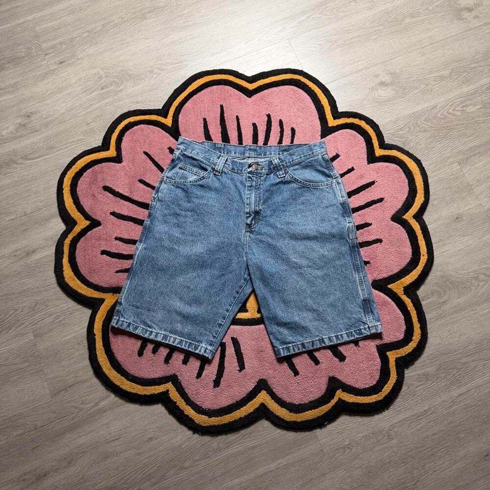 Wrangler Relaxed Fit Carpenter Work Denim Jean Shorts Size 34 Blue